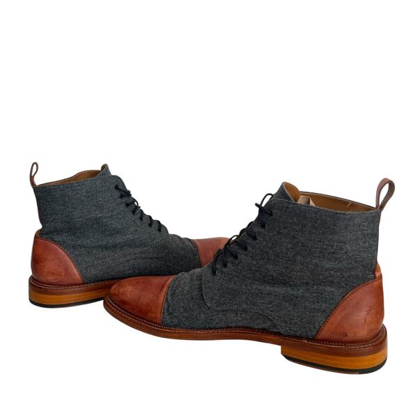 Taft The Jack In Gray Brown Leather Lace Up Boots Men Size 45 EU